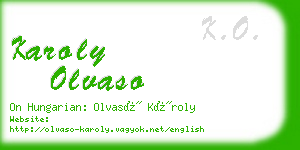 karoly olvaso business card